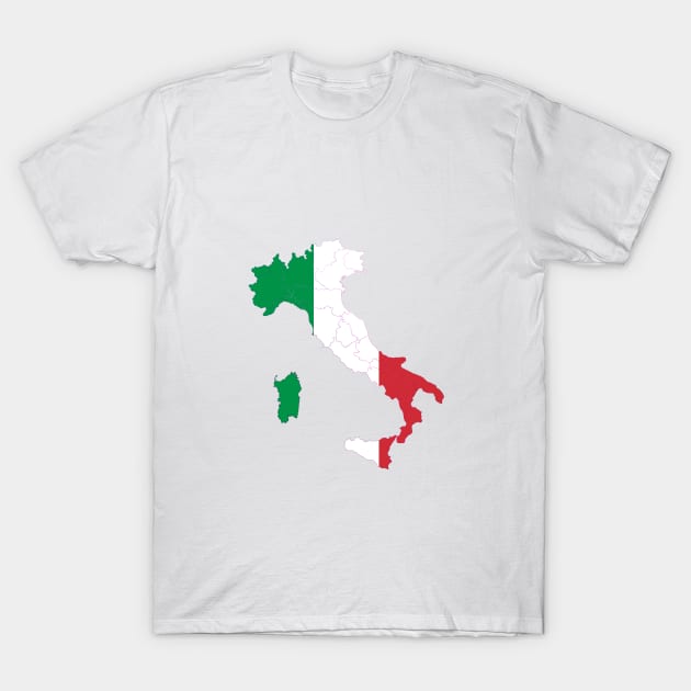 Italy Flag Map T-Shirt by COLOURZONE